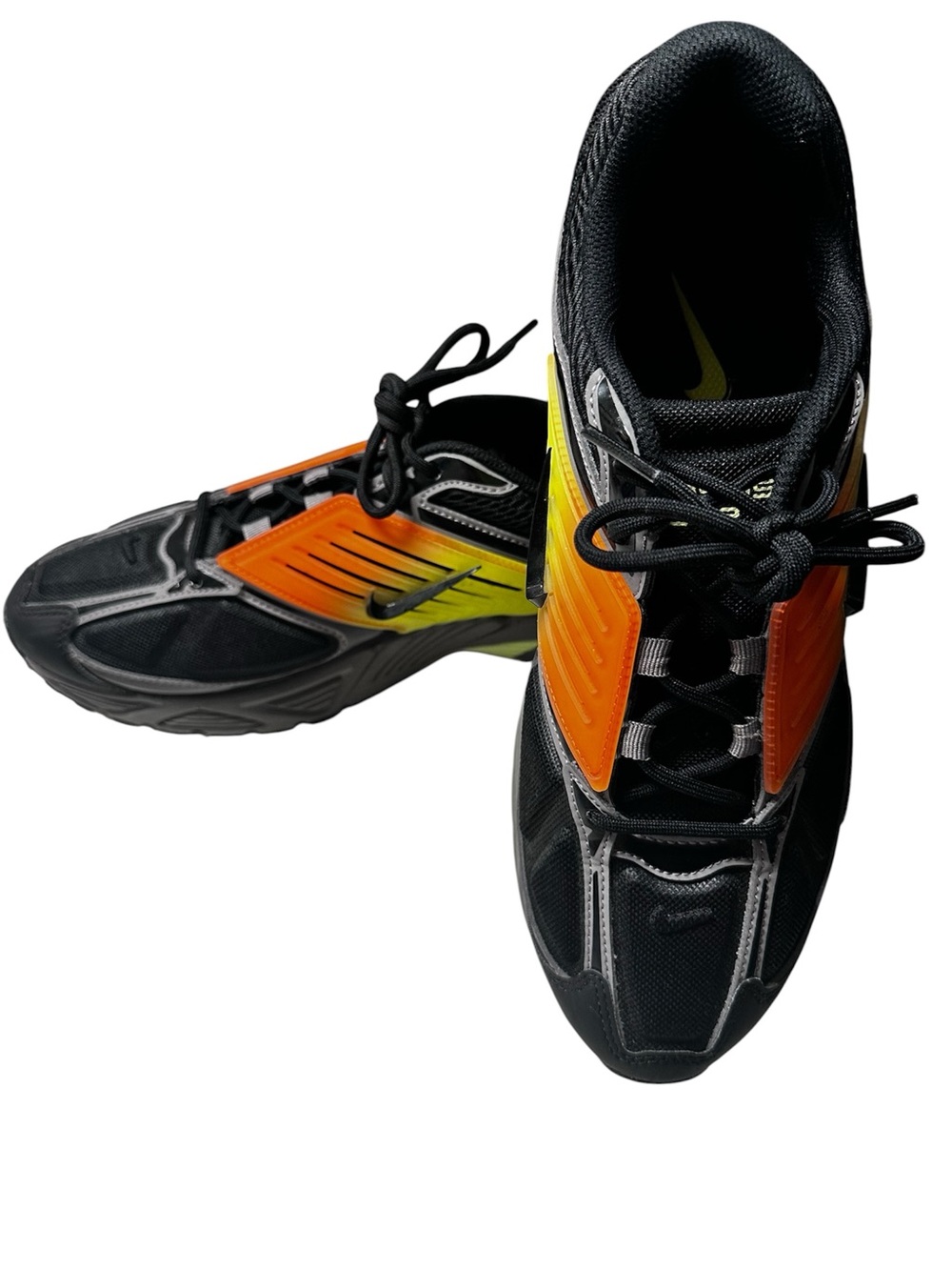Nike Air Pegasus Wave Black Sneakers with Orange to Yellow Panels Size 10